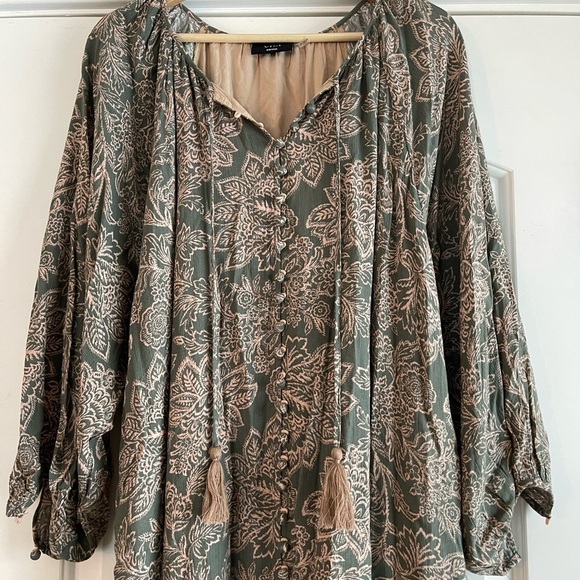 Vici Paisley Bohemian Button Front Flowy Maxi Dress - S - Picture 8 of 10